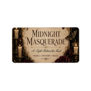 Elegant Gothic Halloween Dinner Party Label