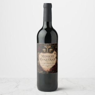 Elegant Gothic Halloween Dinner Party Wine Label