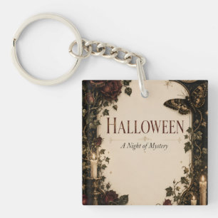 Elegant Gothic Halloween Party Celebration Key Ring