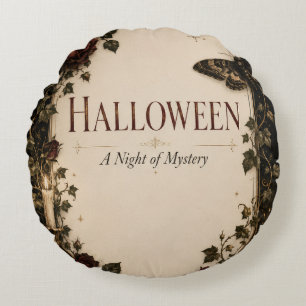 Elegant Gothic Halloween Party Celebration Round Cushion