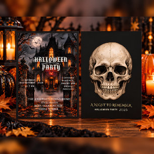 Elegant Gothic Halloween Party Haunted Mansion Invitation