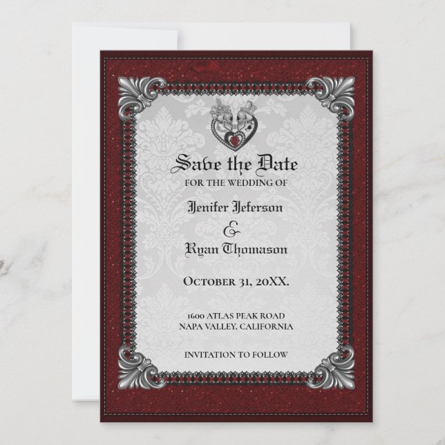 Elegant gothic halloween save the date Invitation (Front)