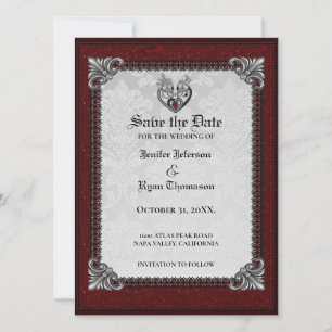Elegant gothic halloween save the date Invitation