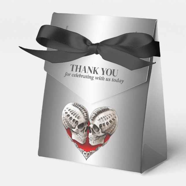 Elegant gothic halloween wedding  favour box (Front Side)