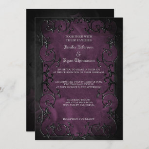 Elegant gothic halloween wedding Invitation