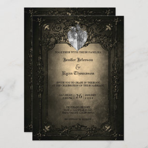 Elegant gothic halloween wedding Invitation
