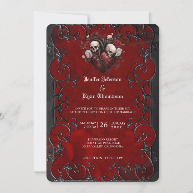 Elegant gothic halloween wedding Invitation (Front)
