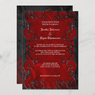 Elegant gothic halloween wedding Invitation