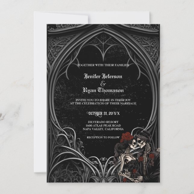 Elegant gothic halloween wedding Invitation (Front)