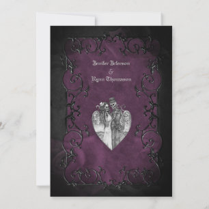 Elegant gothic halloween wedding Invitation