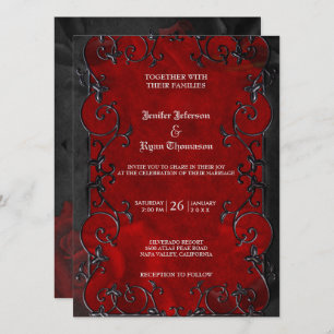 Elegant gothic halloween wedding Invitation