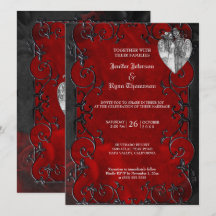Elegant gothic halloween wedding Invitation