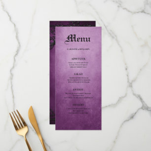 Elegant gothic halloween Wedding Menu