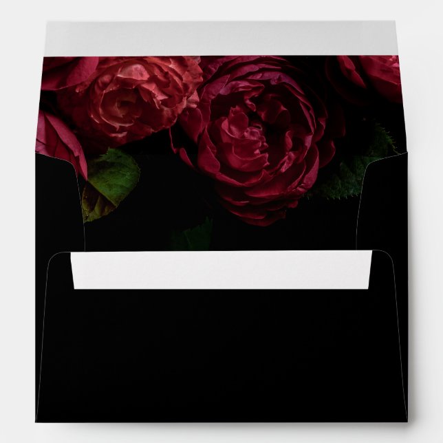 Elegant Gothic Moody Floral Self Address Wedding Envelope (Back (Bottom))