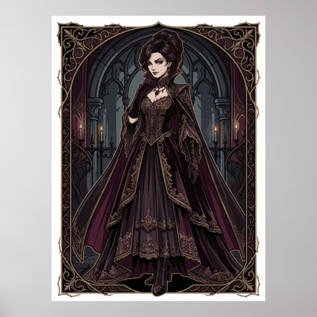 Elegant Gothic Queen Victorian Dark Art – Fantasy  Poster (Front)