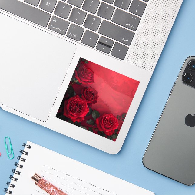 Elegant Gothic Red Roses  (Laptop w/ iPhone)