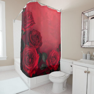 Elegant Gothic Red Roses Shower Curtain