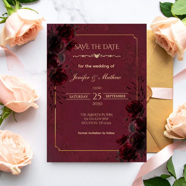 Elegant Gothic Romance Wedding Save the Date (Creator Uploaded)