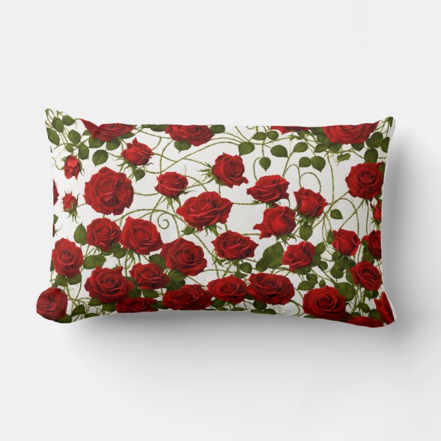 Elegant Gothic Rose Vine Seamless Pillow Design (Front)