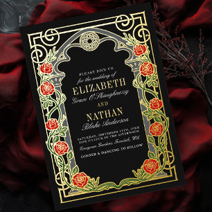 Elegant Gothic Roses Cathedral Frame Wedding 