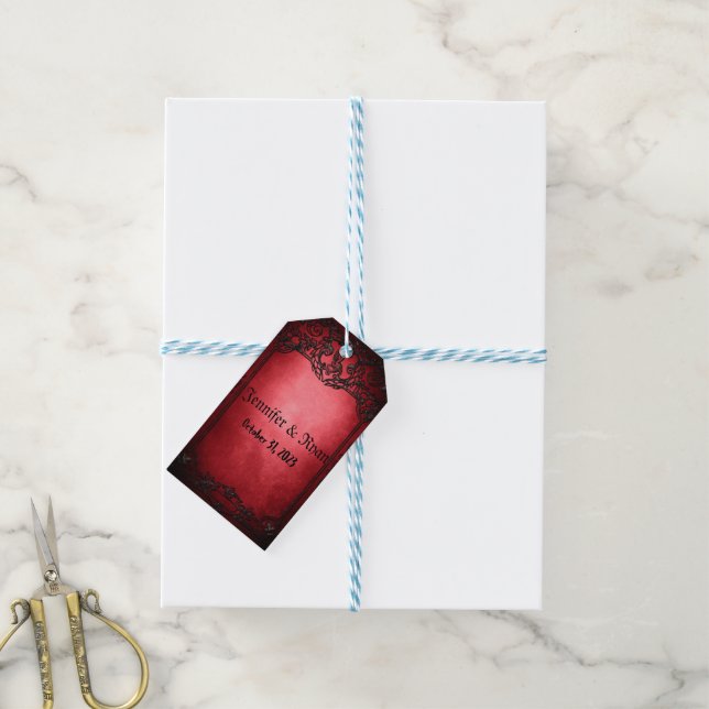 Elegant Gothic Rustic Red Gift Tags (With Twine)