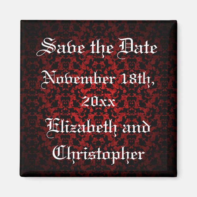 Elegant Gothic Save the Date Magnet (Front)