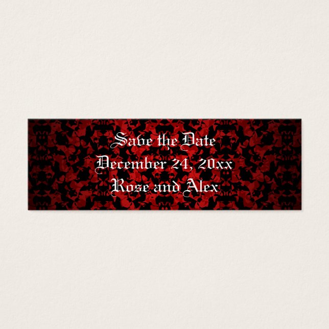 Elegant Gothic save the date mini book markers (Front)
