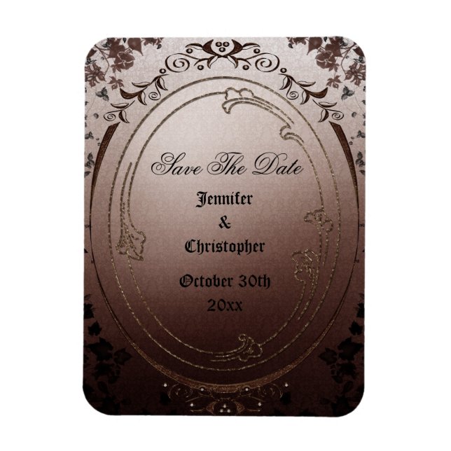 Elegant Gothic Save The Date Wedding Magnet (Vertical)
