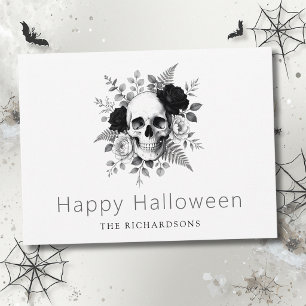 Elegant Gothic Skull Halloween Postcard