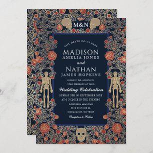 Elegant Gothic Victorian Gold Foil Wedding Invitation