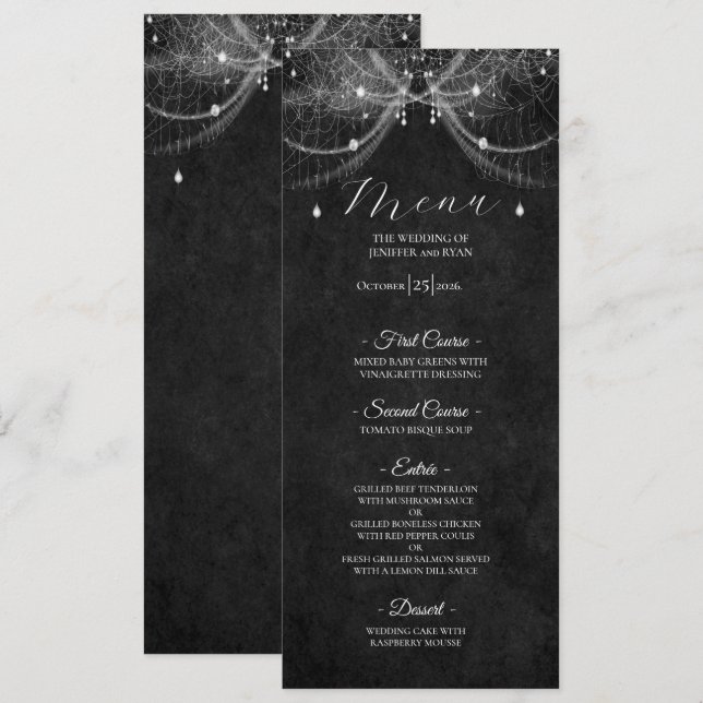 Elegant Gothic Wedding Menu (Front/Back)