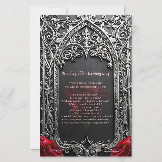 Elegant Gothic Wedding Rose Frame  (Front)