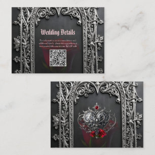 Elegant Gothic Wedding Rose Frame Enclosure Card