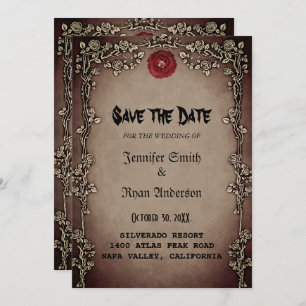Elegant  Gothic  wedding save the date  Invitation
