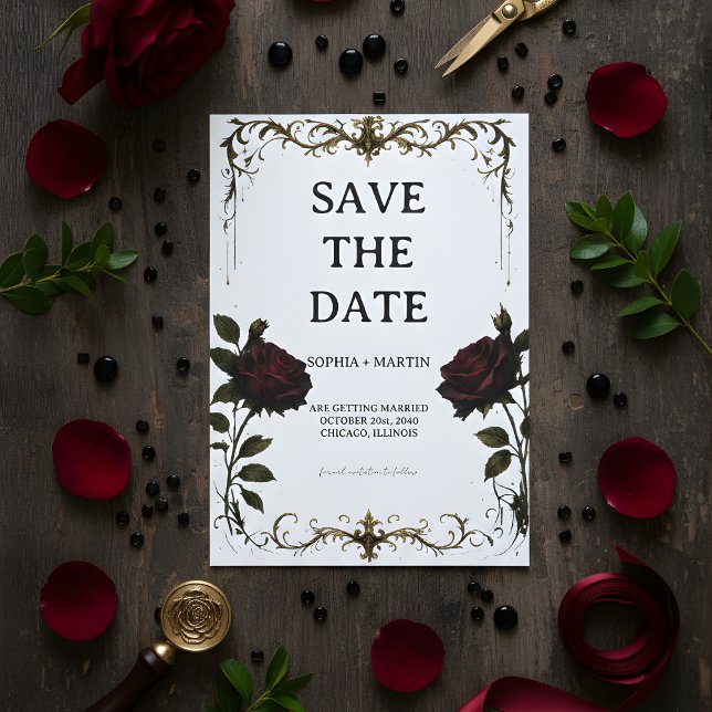 Elegant Gothic Wedding Save The Date Invitation (Creator Uploaded)