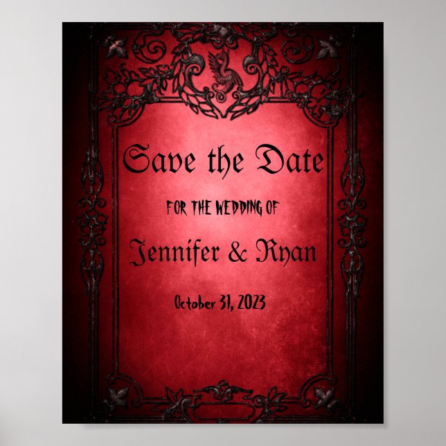 Elegant Gothic wedding save the date  Poster (Front)