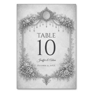 Elegant Gothic Wedding Table number