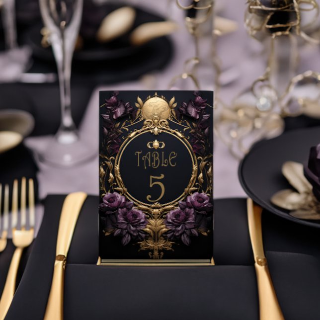 Elegant Gothic Wedding Table Number Card (Creator Uploaded)