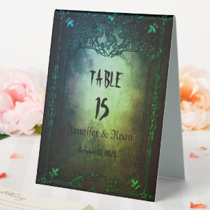 Elegant Gothic wedding Table Tent Sign