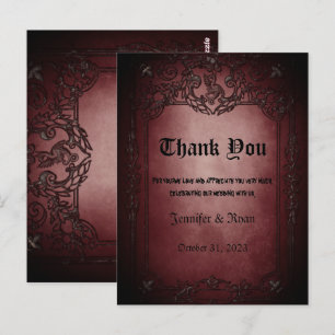 Elegant Gothic wedding Thank You Card
