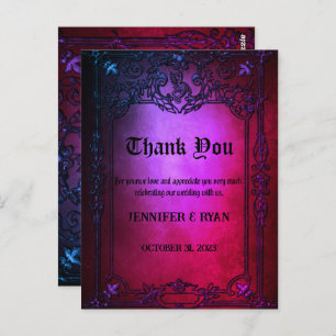 Elegant Gothic wedding Thank You Card