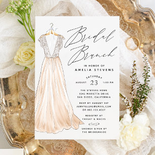 Elegant Gown Bridal Brunch Invitation