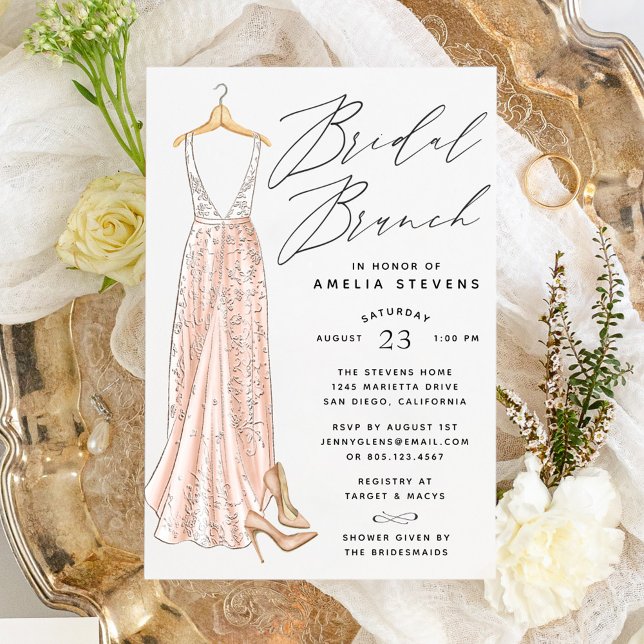 Elegant Gown Bridal Brunch Invitation (Creator Uploaded)