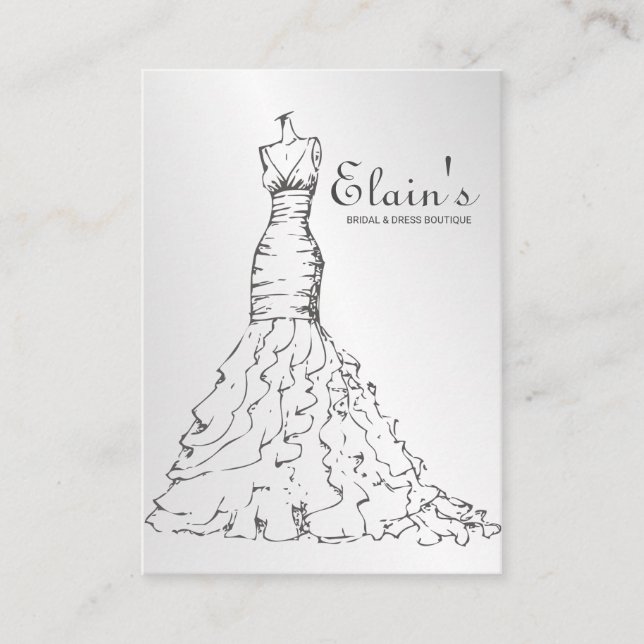 Elegant Gown Bridal Dress Boutique Wedding Planner Business Card (Front)