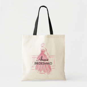 Elegant Gown Bridal Party Personalised Tote Bag
