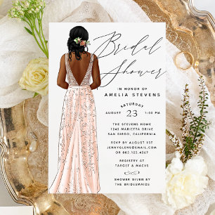 Elegant Gown Bridal Shower Invitation