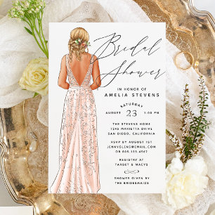 Elegant Gown Bridal Shower Invitation