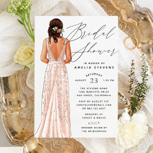 Elegant Gown Bridal Shower Invitation