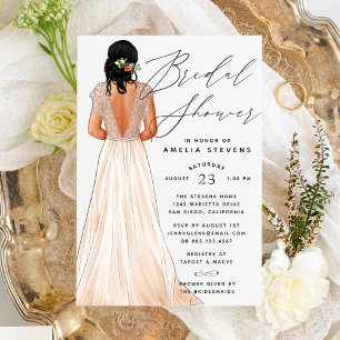 Elegant Gown Bridal Shower Invitation
