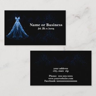Elegant gown silhouette business card